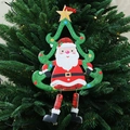 Decorazione per albero di Natale con Babbo Natale in una cornice di legno verde - Pino Babbo Natale 22*34CM