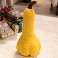 Plush yellow long pumpkin decorative pillow made of soft teddy fleece for home decor - Long Yellow Gourd