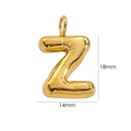 14K gold plated 3D puffy letter Z pendant 18mm height for DIY jewelry making - Letter Z