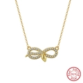 Golden S925 sterling silver infinity snake pendant necklace for a minimalist look - Gold