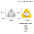 Kit de molde de silicona para reloj casita con mecanismo de cuarzo para resina - Molde de triángulo + Juego de reloj dorado de 65 mm (D4647)