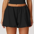 Short de yoga noir de type bulle pour femme avec coupe lanterne et tissu respirant - S / Noir Premium
