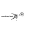 Base labret in titanio F136 a 4 griffe con montatura da 6mm per gioielli fai da te - Castone Vuoto 6mm (Accessorio 055)