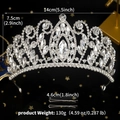 Corona da sposa in cristallo argento 14x7,5cm con fermagli su sfondo nero stellato - Argento