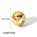 Polished chunky gold dome ring in minimalist geometric stainless steel design - US 7 / Solid Dome Style (TR4191-7-G) / Gold