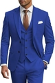 Slim fit three-piece suit for men in royal blue color with jacket vest and trousers - Royal Blue
