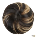 Deep brown hair bun with blonde highlights and drawstring for women, color 106 - 106 (Medium Blonde Mix)