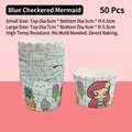 50pcs Mermaid and Pineapple heat-resistant cupcake liners with colorful cartoon patterns - Mermaid Style