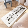 Plush white bedroom rug featuring cute black panda patterns for children room decor - Panda