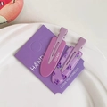 Set of two purple candy-colored grape hair clips on card, cute matte and glitter finish - Succulent Grape (2pcs)