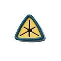 Triangle towel plug storage rack in dark cyan with yellow star silicone insert - Dark Blue