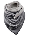 Women's warm triangle scarf with musical notes and butterfly print in dark grey - 64-Music Notes Butterfly
