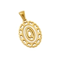 Collier cœur doré en acier avec lettre Q sur incrustation de nacre élégante - Lettre Q (Pendentif Seul)