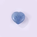 Polished blue heart-shaped natural crystal stone pendant with unique mineral textures - Blue Aventurine