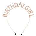 Cerchietto Birthday Girl scintillante in metallo oro rosa con strass per feste di compleanno - Oro Rosa (con custodia in silicone)