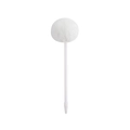 Close-up of a white plush pom-pom pen with a sleek minimalist plastic barrel for students - White