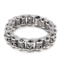 Bracciale da uomo in acciaio inossidabile stile punk retrò con maglie di bici e draghi - Stile Catena Meccanica Intagliata a Drago (KB83923-BD)