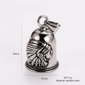 Stainless steel Indian chief head bell pendant with retro ethnic style on white background - Steel Color (Pendant Only)