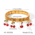 Dettagli dimensionali del bracciale con ciondoli a ciliegia e lunghezza di 17,5 cm - Stile Puzzle Modulare Italiano (HC-B20308)