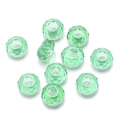 Light green faceted crystal glass spacer beads with large holes for DIY jewelry making - 8*14MM Coreless / Light Green