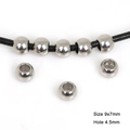 Silver 9x7mm stainless steel spacer beads with 4.5mm large hole for DIY jewelry making - 9x7mm (Hole 4.5mm) 10 Pieces