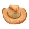Cappello da cowboy in paglia intrecciata traspirante con tesa larga in marrone chiaro - Taglia unica / Bianco Sporco(1)