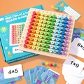 Kids wooden 3-in-1 multiplication board game with colorful math learning cylinders - 3-in-1 Multiplication Board
