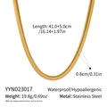 Golden 18K gold-plated stainless steel snake chain necklace with flat blade design - Snake Chain Style (YYN023017)