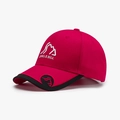 Berretto da baseball rosa con ricamo JUNGLE BILL bianco e bordo nero a contrasto - Regolabile / Rosso