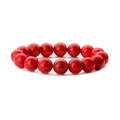 10mm creative red turquoise beaded bracelet with black spiderweb patterns on white background - 12mm Red Pine Stone
