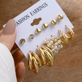 Twist Artificial Pearl Hoop Set (Z10)