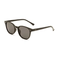 Klassische schwarze Rundsonnenbrille für Damen und Herren mit Metallnieten und grauen Gläsern - Schwarzer Rahmen Schwarz Graue Gläser