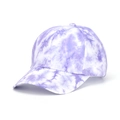 Purple and white tie-dye baseball cap with classic six-panel design and curved brim - Purple and White Tie-Dye Style (7#)