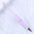 DIY beaded ballpoint pen in light purple with a textured grip and silver metallic telescopic rod - Light Lavender