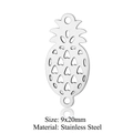 Pineapple stainless steel pendant with heart cutout for DIY jewelry making 9x20mm - Pineapple (T661-1) / 5 Pieces / Silver
