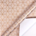 Metallic rose gold geometric striped gift wrapping paper roll for birthdays and weddings - Gold Geometry Cube / 0.43x3m