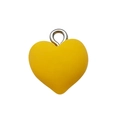 Ciondolo a cuore in resina gialla con gancio metallico per creazione gioielli - Giallo chiaro