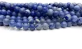 Perles rondes en pierre naturelle bleue pour création de bijoux et bracelets DIY - 4mm (environ 90 pcs) / Aventurine Bleue
