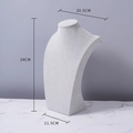 Light gray velvet necklace display bust stand for jewelry showcase with dimension 34cm height - Grey Velvet H-type 34cm High
