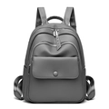 Mochila de mujer en cuero PU gris, estilo minimalista con gran capacidad y bolsillos - 34*12*28 / Gris