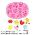 Pink silicone mold with heart, star and crown shapes for resin chocolate crafting - 2# Geometric Shapes (Pink)