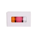 Set of three 3oz mini stainless steel tumblers in orange, pink, and white gift box - Set / Multicolor