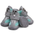 Sparkling silver glitter dog sports shoes with breathable mint green mesh and anti-slip soles - 3# / Bright Green