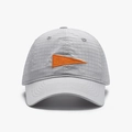 Light gray quick-dry plaid baseball cap with orange triangle embroidery patch - Adjustable / Light Gray