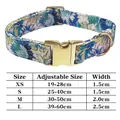 Größentabelle für blaues Hunde-Halsband mit Blumenmuster und Metallschnalle - Einzelnes Halsband / Größe XS(19-28cm) / Himmelblau Blumig