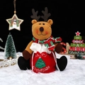 Christmas Reindeer Apple Bag 26x24cm with plush fabric and festive embroidery - Velvet Doll Apple Bag Reindeer