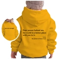 Sweat à capuche en polaire jaune pour enfants avec texte inspirant et coupe décontractée - 100cm / Jaune 1