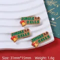 Brown resin JINGLE BELLS Christmas charms for DIY crafts and shoe decorations - Jingle Bells / Glossy Christmas Plate-Jingle Bells