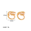 Detalle de pendientes espirales dorados con medidas 2,5cm x 2,2cm y peso de 9g por el par - Estilo de Espiral Geométrico (AJ289-J)