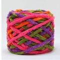 Ovillo de hilo de terciopelo de chenilla grueso rosa naranja púrpura y verde para tejer - Verde Naranja Púrpura Rosa (34)